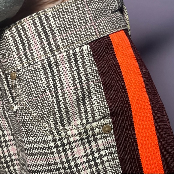 MOTHER 24 The Insider Ankle Pants Plaid Racing Stripe Retro Plum Pink Wash - Picture 14 of 16